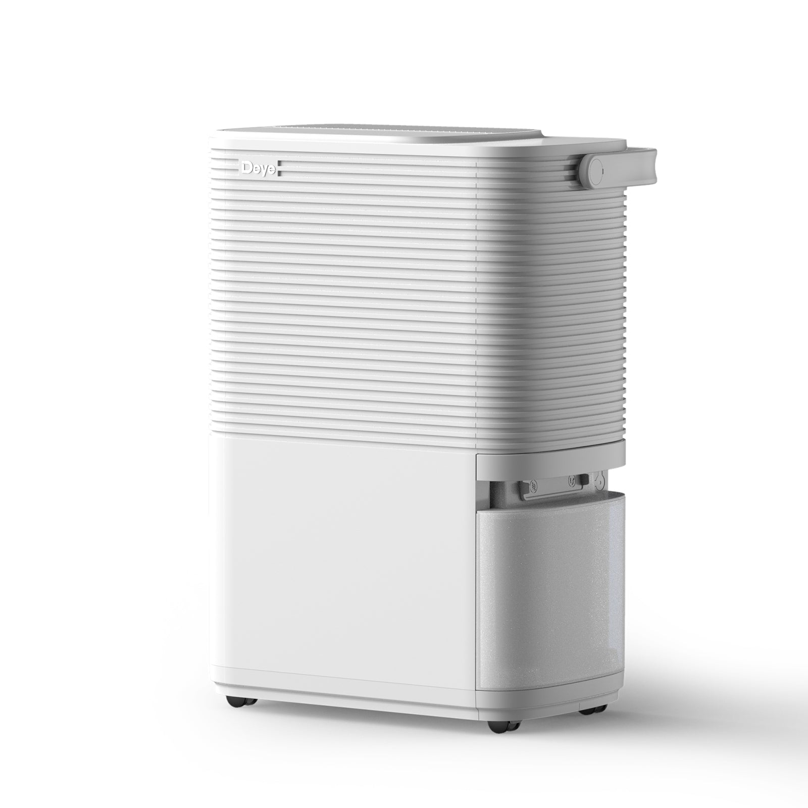 Deye P30 dehumidifier, white and gray with top vent grille and side handle